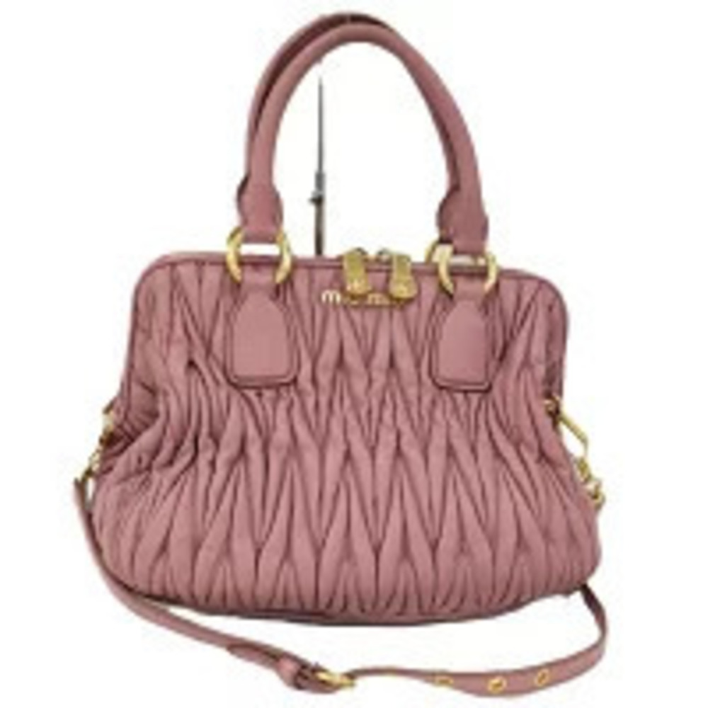 Miu Miu Matelasse Handbag Leather Pink